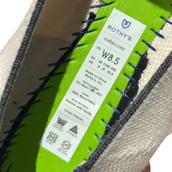 Rothy's Merino Tassel Slip On Loafers 8.5 Platinum White Gray Fringe Limited Ed - Picture 11 of 11